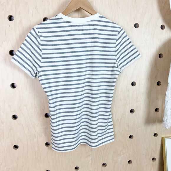 BLDWN Women's Perry Striped Cream Tee Shirt Size Large - Picture 4 of 6